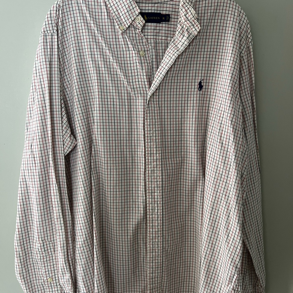 Polo by Ralph Lauren Men's White Checkered Shirt